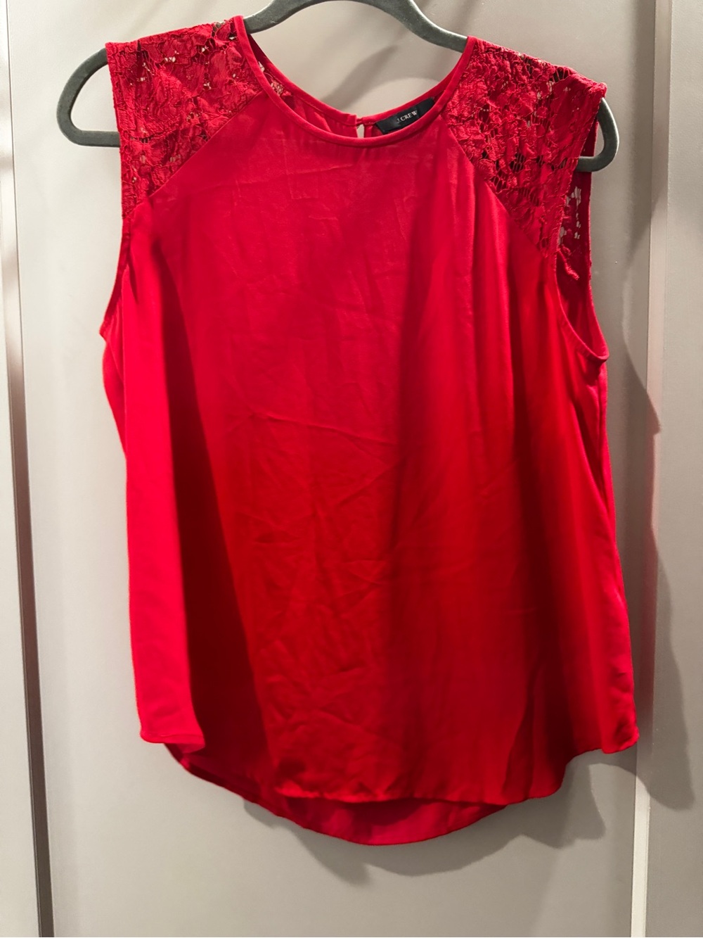 J. Crew Red Lace-Shoulder Sleeveless Camisole